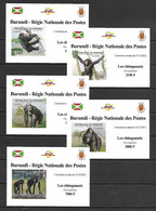Burundi 2012 Animals - Chimpanzees 5 IMPERFORATE MS MNH - 2010-2019: Nieuw/plakker