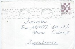 Cover Sweden Gothenburg Via Yugoslavia 1987,stamp Chess - Lettres & Documents