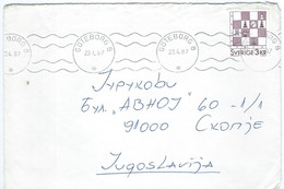Cover Sweden Gothenburg Via Yugoslavia 1987,stamp Chess - Brieven En Documenten