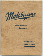 Motobecane Bloc Moteurs 4 Temps Moto Motorrad Motorcycle Entretien Notice Graissage Manuel Manual - Moto