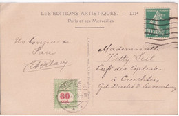 1923 - LUXEMBOURG - CPA De PARIS => CAFE DES CYCLISTES à CRUCHTEN - TAXEE à MERSCH - Cartas & Documentos