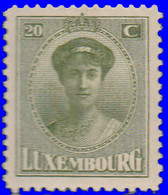 Luxembourg 1924. ~  YT 154*  - 20 C. Gde Duchesse Charlotte - 1921-27 Charlotte Front Side