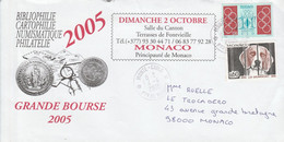 MONACO AFFRANCHISSEMENT COMPOSE SUR LETTRE INTERIEURE 2005 - Briefe U. Dokumente