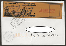 GREVE BASTIA 1997 : TIMBRE DE GREVE OCRE SUR LETTRE POUR VENACO PAR PORTEUR SPECIAL - Strike Stamps