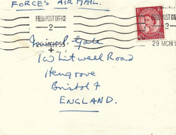 UK GB 1955 FPO 2 Krag Fayid Egypt Transit Camp Forces Military Cover - Brieven En Documenten