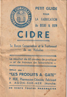 Petit Guide  Cidre Produits Cidricoles P.HUE Pharmacien-Chimiste ( AGON-SUR-MER Manche ) - Lebensmittel