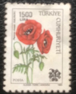Türkiye - Turkije - C4/60 - (°)used - 1990 - Michel 2897 - Papaver Met Opdruk - Oblitérés