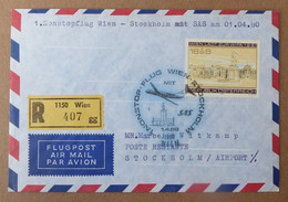 Österreich Luftpost  Wien Stockholm 1980   #cover5468 - First Flight Covers