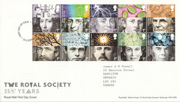 Great Britain 2010 FDC Sc #2756a Block Of 10 Scientists Royal Society 350th Ann - 2001-10 Ediciones Decimales