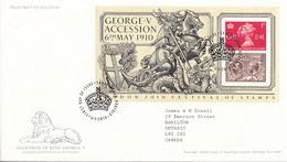 Great Britain 2010 FDC Sc #2792a Sheet Of 2 George V Accession 6th May 1910 - 2001-2010. Decimale Uitgaven