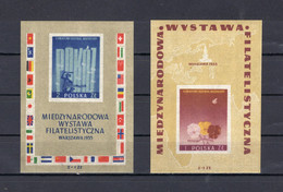 Poland/Pologne 1955 - International Philatelic Exhibition In Warsaw - 2 Imperforated Minisheets - MNH** - Superb*** - Collezioni