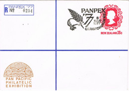 43084. Entero Postal Certificado CHRISTCHURCH (New Zealand) 1977.  PANPEX 77, Philatelic Exhibition - Interi Postali