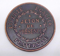 K82 - Jeton De Présence Franc-Maçonnique En Cuivre - Grand Orient - Loge Accord Parfait, O. De Rochefort - N° 3,2 - Religion &  Esoterik
