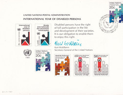 NATIONS UNIES - UNITED NATIONS - 5 Postal Documents - € 1.00 - Lots & Kiloware (mixtures) - Max. 999 Stamps