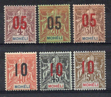MOHELIE Timbres Postes N°17* à 22* Neufs Charnières  TB Cote 19,00€ - Unused Stamps