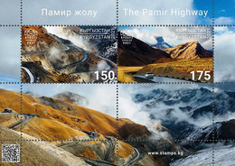 Kyrgyzstan 2021 MS MNH The Pamir Highway  Mountains Cars Car Trucks Truck Mountain - Voitures