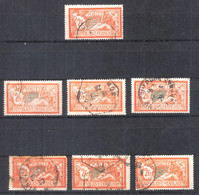 MERSON 1907 2F Orange Et Vert Bleu - YT 145 - Variètés Sur 6 Timbres - Usati