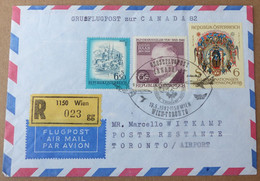 Österreich Luftpost  Wien Toronto  1982   #cover5470 - Erst- U. Sonderflugbriefe