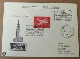 Österreich Luftpost  Salzburg Venedig 1961   #cover5472 - Erst- U. Sonderflugbriefe