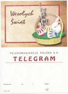 TELEGRAM TELEGRAMME LETTRE LETTER ILLUSTRATION GATEAU OEUFS ET LAPIN - Conigli