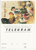 TELEGRAM TELEGRAMME LETTRE LETTER ILLUSTRATION COQ POUSSINS - Storia Postale