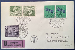 Campione D’ Italia 1944 Segnatasse Lettera (Schweiz Brief Portomarken Postage Due Local Post Cover Church Insect - Emisiones Locales/autónomas