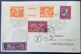 Campione D’ Italia 1944 Segnatasse Lettera(Schweiz Brief Portomarken Postage Due Local Post Cover Art Religion Butterfly - Emissioni Locali/autonome