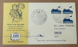 Norge SAS Oslo To Tokyo 1957  Airplane       #cover5504 - Brieven En Documenten