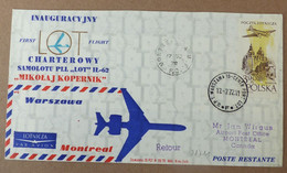 Polen Luftpost Lotnicza   Airplane  Warschau  Montreal  1972     #cover5508 - Posta Aerea