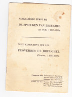 Top ! Note Explicative  Tableau " Les Proverbes " De BREUGHEL L'Ancien - Edité Par De Beukelaer - Art, Peinture (b18) - Olii