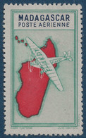 FRANCE Colonies Madagascar Poste Aérienne N°36* 10fr Vert & Bleu Sans Faciale Pas Courant ! - Posta Aerea