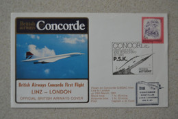 Avion CONCORDE - Pli Vol 23/03/1981 LINZ LONDON - Concorde