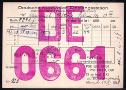 ALTONA 1928 DEUTSCHE KURZWELLEN EMPFANGSSTATION - SHORT WAVE - AMATEUR RADIO STATION  VIA HAMBURG    DE0661 RESEAU BELGE - Other & Unclassified