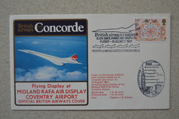 Avion CONCORDE - Pli Vol 16/08/1981 - Midland RAFA Air Display COVENTRY Airport - Concorde