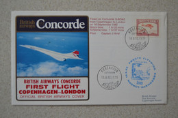 Avion CONCORDE - Pli Vol 18/09/1982 - First Flight COPENHAGEN LONDON - Concorde