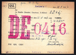 LEIPZIG 1927 DEUTSCHE KURZWELLEN EMPFANGSSTATION - SHORT WAVE - AMATEUR RADIO STATION  QSL   DE0416 - Other & Unclassified