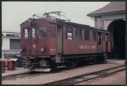 1974 - Suisse Photo Tirage Récent - Locomotive électrique Du B-T-I (Biel–Täuffelen–Ins) - Voir Scan - Trains