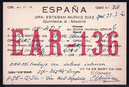 MADRID ESPANA 1930 CB RADIO - RADIOAMATORE - SHORT WAVE - AMATEUR RADIO STATION  QSL  EAR 136 - Via MADRID - Sonstige & Ohne Zuordnung