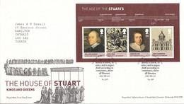 Great Britain 2010 FDC Sc #2814 Sheet Of 4 The Age Of The Stuarts British Royalty - 2001-2010 Em. Décimales