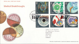 Great Britain 2010 FDC Sc #2834-#2839 Medical Breakthroughs - 2001-2010 Decimal Issues