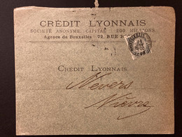 LETTRE Pour La FRANCE TP 50 Perforé CL OBL;21 JANV 1899 BRUXELLES + CREDIT LYONNAIS BANQUE - 1863-09