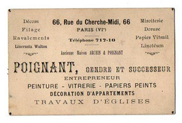 VP18.784 - CDV - Carte De Visite - POIGNANT Entrepreneur  / Peinture - Vitrerie - Papiers Peints .... - Tarjetas De Visita