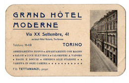 VP18.787 - CDV - Carte De Visite - Grand Hotel Moderne à TORINO - TETTAMANZI Propriétaire - Cartes De Visite