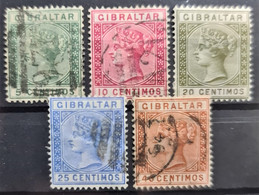 GIBRALTAR 1889/95 - MLH/canceled - Sc# 29-33 - Gibilterra