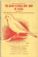 The Montreal CANARY And CAGE BIRDS Association/The Grand National Bird Show Of Canada/Congress Hall Montréal/1944 VPN379 - Animaux