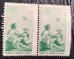 Pro Juventute 1912 Vorläufer ZNr II MNH* 10c Grün Selten Als Paar (Tuberkulose Suisse Schweiz Tuberculose Santé Enfants - Unused Stamps