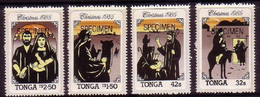 Tonga 1985 Specimen Set Showing Baby Jesus, Joseph, Mary, Donkey, Camel, Shepherds - Tonga (1970-...)