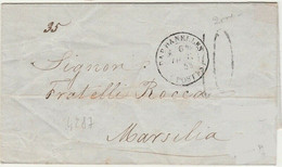 LEVANT - LETTRE DE SALONIQUE A DESTINATION DE MARSEILLE - 1853 - Covers & Documents