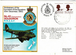 New Zealand 1973 Anniversary Of Squadron 42 Formation RNZAF Cover - Brieven En Documenten