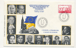 Env. Affr 2,20 Conseil Europe - Cad Idem Strasbourg 1987 - Portraits Hommes Politiques Européens - Brieven & Documenten